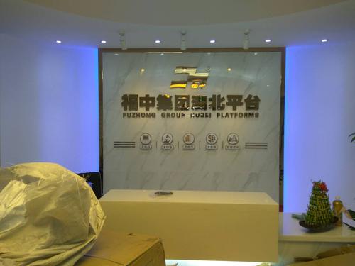 武汉福中集团湖北平台企业背景墙制作案例