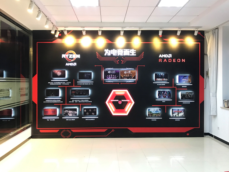 武汉新华电脑电竞教室背景墙制作案例